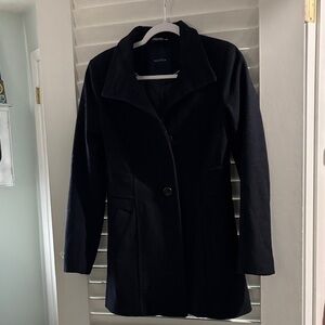 Nautica Women's Navy Blue Wool-Blend Pea Coat
